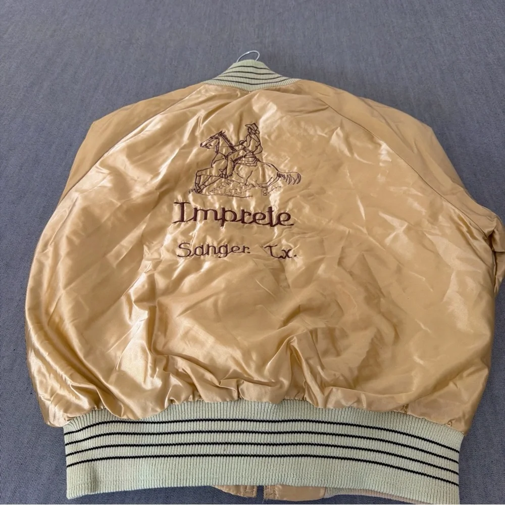 Vintage DeLong Jacket Adult Medium Maroon Satin Bomber USA F-24 - Picture 2 of 6